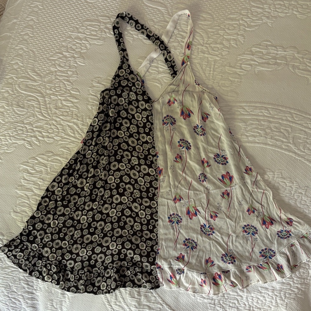 Free People Intimately Floral and Black Patterned Women's Top